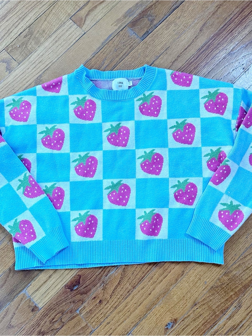 Anthropologie Luna Ivy Strawberry Knit Sweater